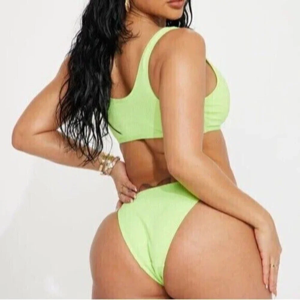 Cabana Del Sol‎ Lime 2 Piece Bikini Size M RefN08